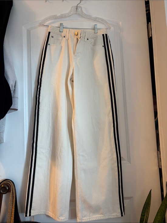 adidas Pants - NWT Adidas Women's Firebird Track Pants Denim White Jeans Cloud White 26x32
